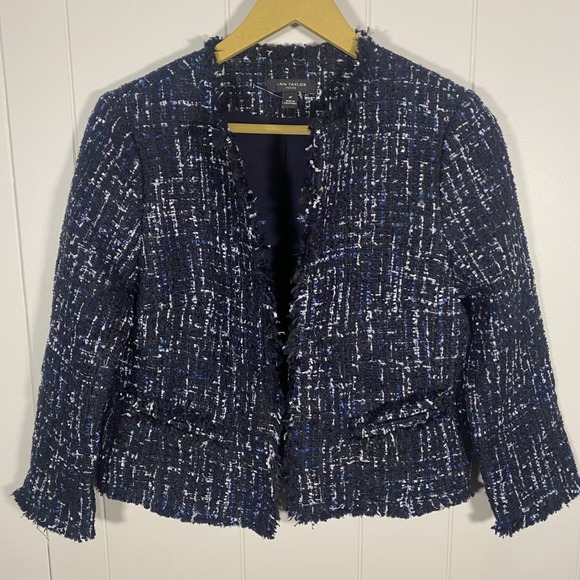 NWT Ann Taylor Petite Tweed Blazer Skirt Suit Set Size 6P 4P Preppy Career - Picture 3 of 16